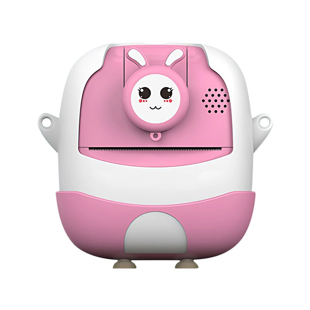 Camera Instantanee pentru Copii, Vivimall, cu Functie de Printare, Cablu USB-C, Bluetooth, Compatibil iOS/Android, Camera Frontala + Selfie, Model Iepure, Snur Inclus, Roz - vivimall.ro