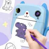 Camera Instantanee Pentru Copii, Cu Functie De Printare, Camera Frontala + Selfie, Cablu Usb-C, Bluetooth, Compatibil Ios/Android, Imprimare App - vivimall.ro