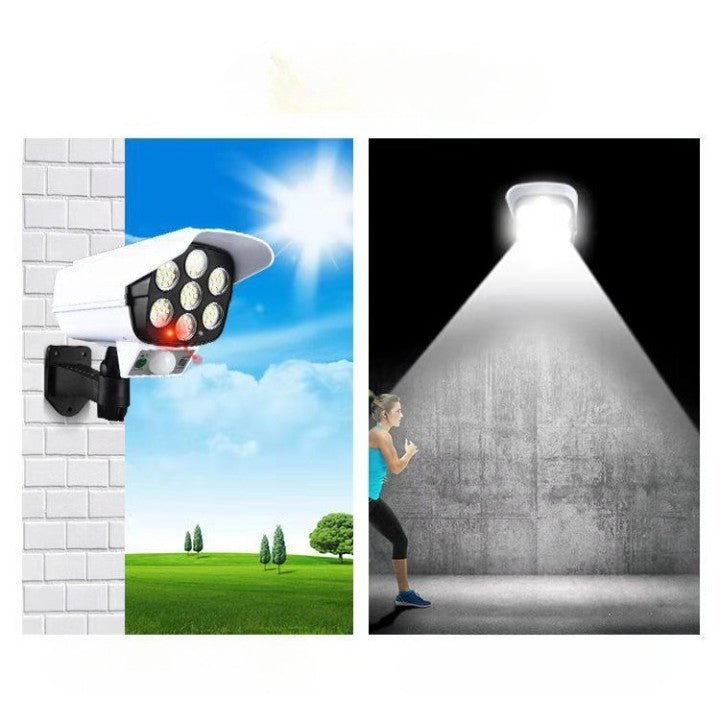 Camera de supraveghere falsa, incarcare solara, 77 LED-uri, senzor de miscare, Vivimall