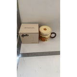 Cana din ceramica, Vivimall, Cana pentru Cafea, Ceai, Cana Universala, Unisex, Cana cu Capac, 9 x 8 x 8 cm, 400 ml, Model Capsuna, Bej