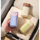 Cana Multifunctionala pentru Voiaj, Vivimall, cu Functii de Depozitare si Suport Articole Igiena Dentara, 13 x 6.8 x 6 cm, Galben - vivimall.ro