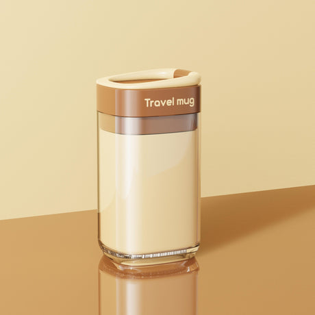 Cana Multifunctionala pentru Voiaj, Vivimall, cu Functii de Depozitare si Suport Articole Igiena Dentara, 13 x 6.8 x 6 cm, Maro deschis - vivimall.ro