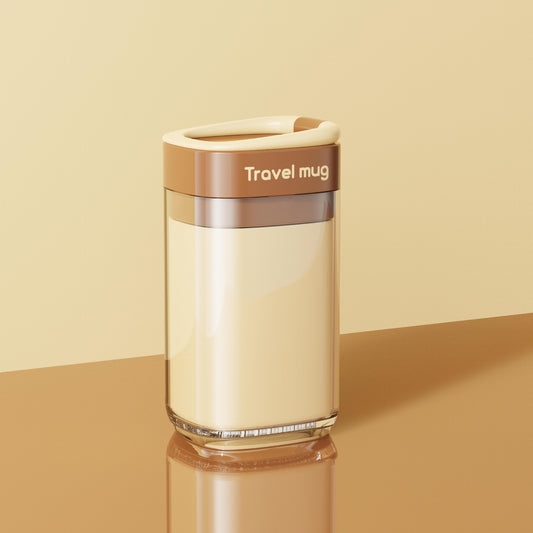 Cana Multifunctionala pentru Voiaj, Vivimall, cu Functii de Depozitare si Suport Articole Igiena Dentara, 13 x 6.8 x 6 cm, Maro deschis - vivimall.ro