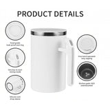 Cana Portabila Cu Mixer Incorporat, Pe Baterii, 380 Ml, Alb - vivimall.ro