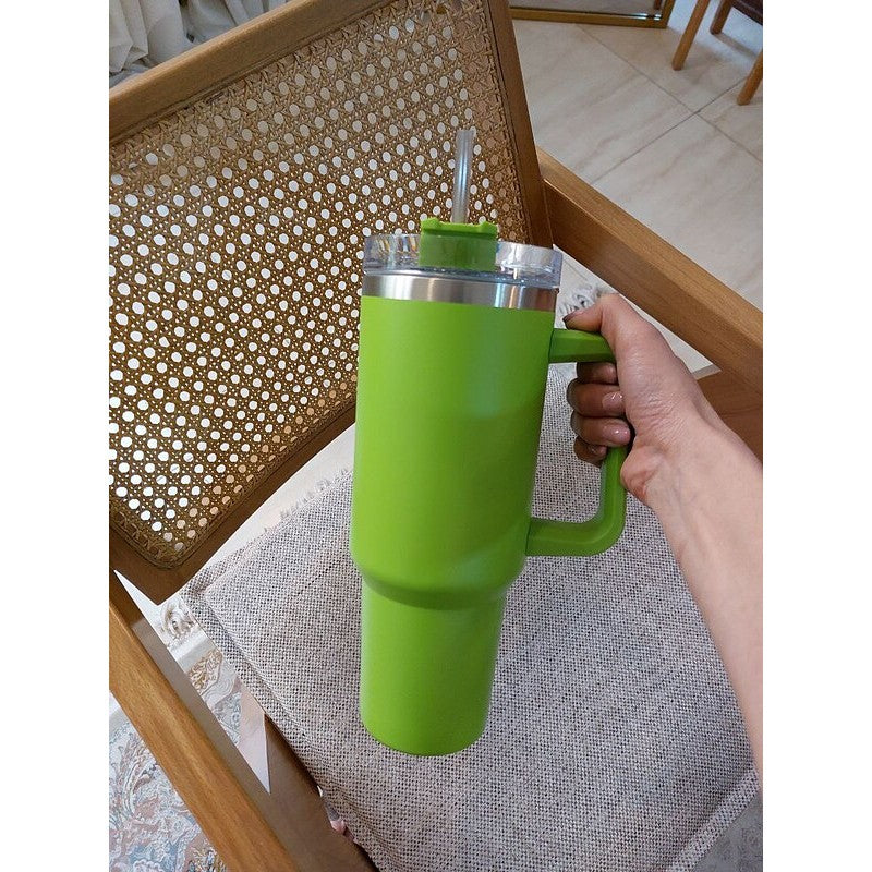 Cana Termos Din Plastic, Pentru Bauturi Calde Si Reci, Cu Maner, 9.9X9.9X27 Cm - vivimall.ro