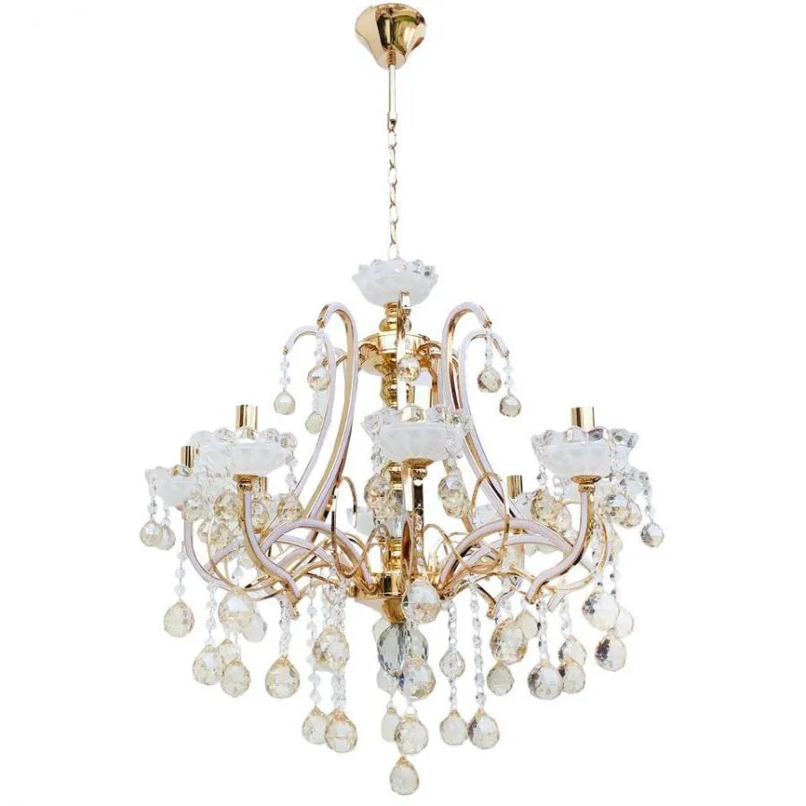 Candelabru Ari, 8*E14, Alb Cu - vivimall.ro