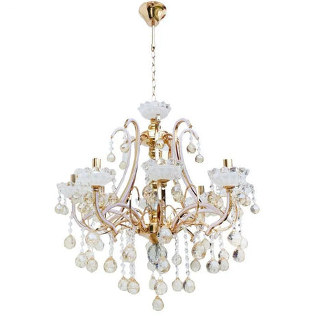 Candelabru Ari, 8*E14, Alb Cu - vivimall.ro
