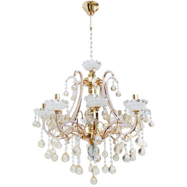 Candelabru Ari, 8*E14, Alb Cu - vivimall.ro