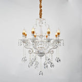 Candelabru Cristal Bruhier 8X E14, Diametru 65Cm, Alb Cu - vivimall.ro