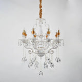 Candelabru Cristal Bruhier 8X E14, Diametru 65Cm, Alb Cu - vivimall.ro