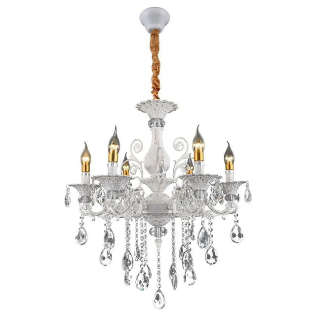 Candelabru Sanssouci 6Xe14 Cristal Si Metal – Design Clasic, Inaltime Ajustabila - vivimall.ro