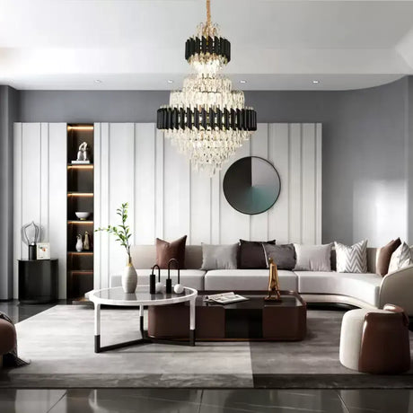 Candelabru Cristal Versailles Grande Supremo 10Xe14, Diametru 60Cm X Inaltime 90Cm, Lucios Si Negru - vivimall.ro
