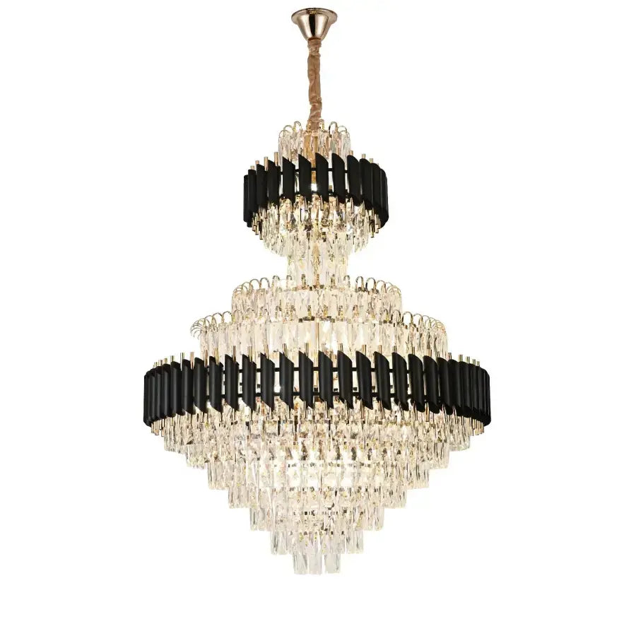 Candelabru Cristal Versailles Grande Supremo 10Xe14, Diametru 60Cm X Inaltime 90Cm, Lucios Si Negru - vivimall.ro