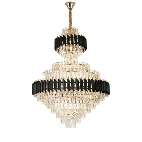 Candelabru Cristal Versailles Supremo Reale 20Xe27, Diametru 80Cm X Inaltime 110Cm, Lucios Si Negru - vivimall.ro