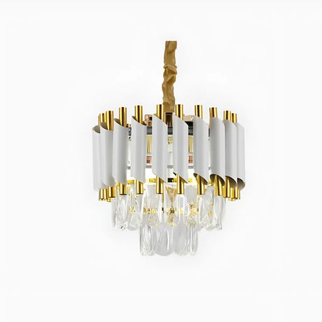 Candelabru Cristal Versailles Petito 3Xe14, Diametru 30Cm, Lucios Si Alb - vivimall.ro