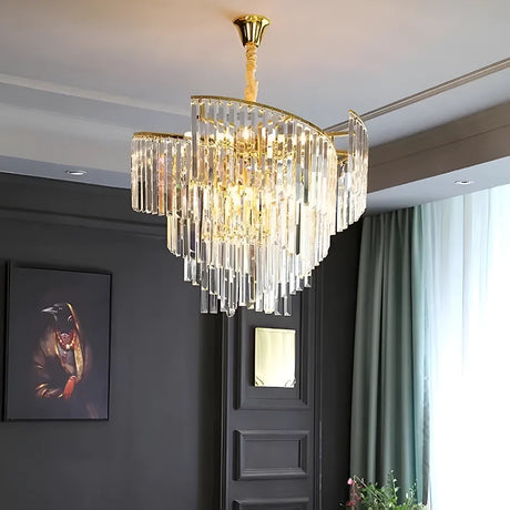 Candelabru Cristal Trianon Eleganza 6X E27, Diametru 47Cm, Lucios - vivimall.ro