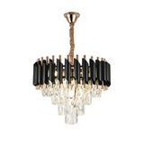Candelabru Cristal Versailles Nobile 4Xe14, Diametru 40Cm, Lucios Si Negru - vivimall.ro