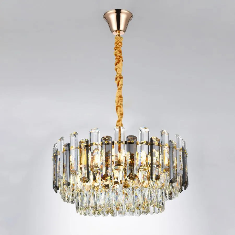 Candelabru Elros 8*E27, Metal Si Cristal - vivimall.ro