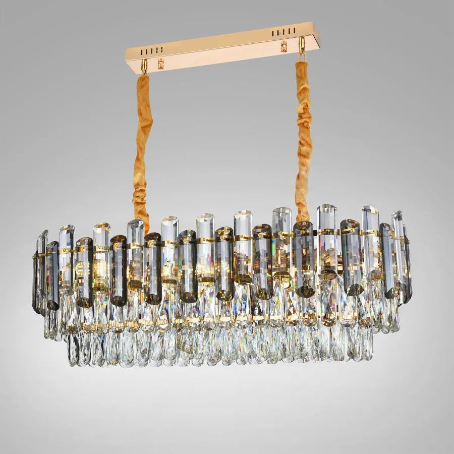 Candelabru Emir 8*E27, Metal Si Cristal - vivimall.ro