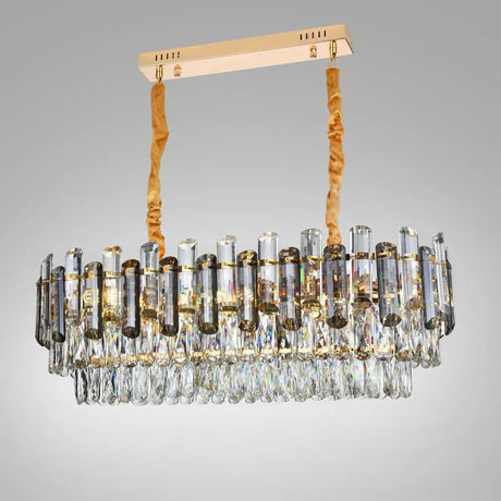 Candelabru Emir 8*E27, Metal Si Cristal - vivimall.ro