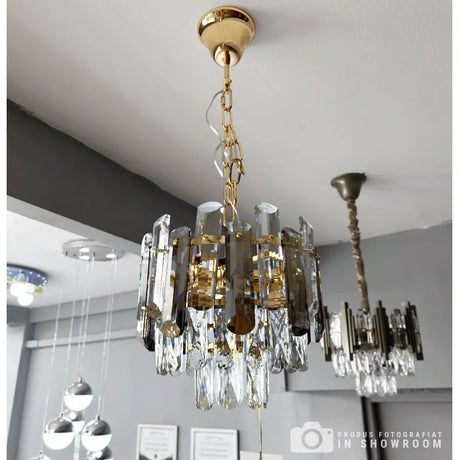 Candelabru Eran 4*E27, Metal Si Cristal - vivimall.ro