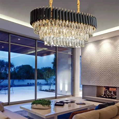 Candelabru Cristal Versailles Regalis 10X E14, Diametru 80Cm, Lucios Si Negru - vivimall.ro