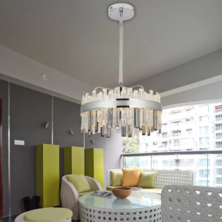 Candelabru Led Cristal Cu Telecomanda Melvin Dimabil Diametru 50Cm - vivimall.ro