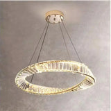 Lustra Led Suspendata Cu Telecomanda Si Cristal Cairo, 1 Cerc, Lumina Rece/Calda/Neutra, Dimabila, Lucios - vivimall.ro