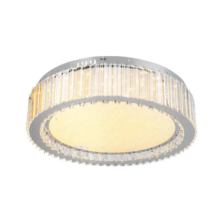 Lustra Led Cu Telecomanda Si Cristal Madox, Lumina Rece/Calda/Neutra, Dimabila - vivimall.ro