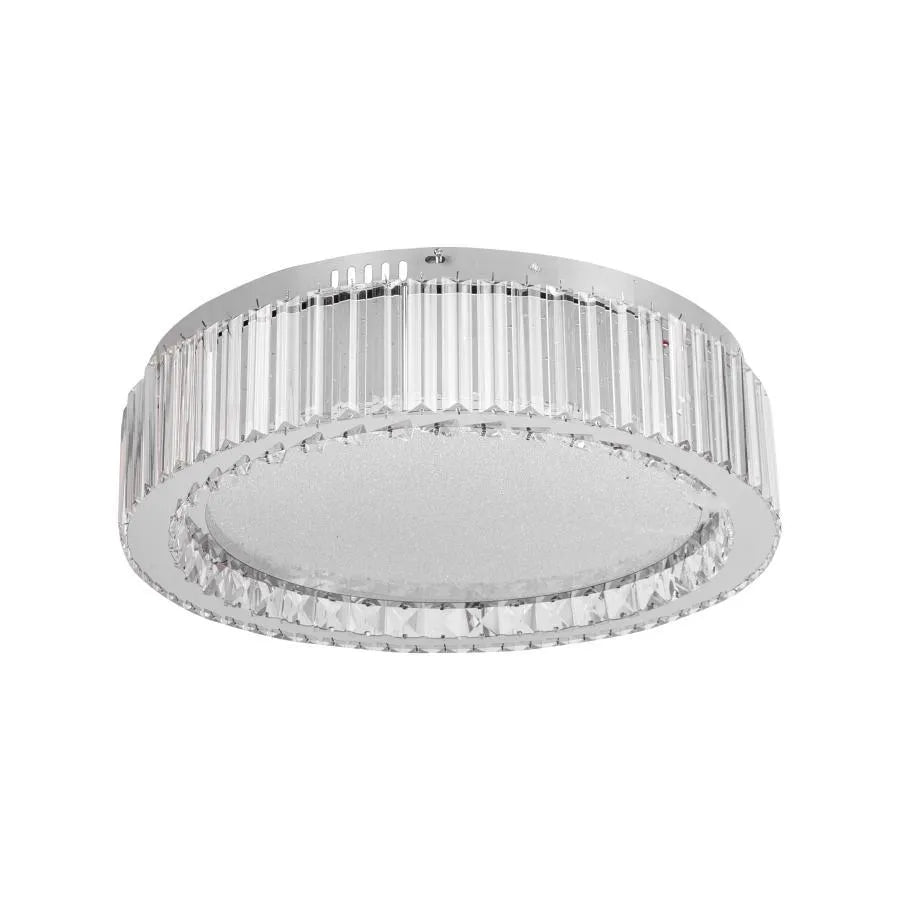 Lustra Led Cu Telecomanda Si Cristal Madox, Lumina Rece/Calda/Neutra, Dimabila - vivimall.ro