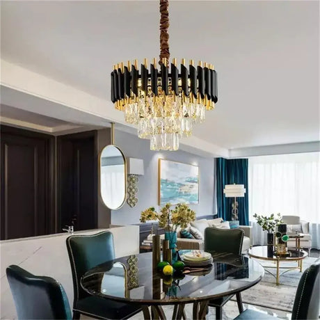 Candelabru Sahar 5X E14 Diametru 36Cm Negru - vivimall.ro
