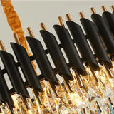 Candelabru Sahar 5X E14 Diametru 36Cm Negru - vivimall.ro