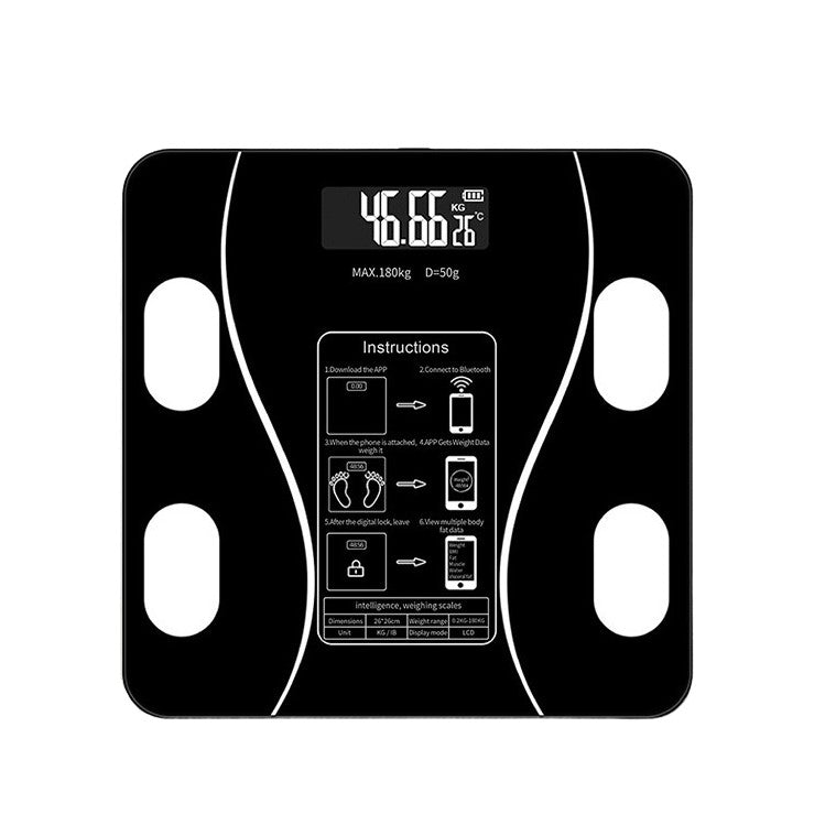 Cantar Electronic Inteligent De Baie Cu Aplicatie Smart, Corporal, Ecran Digital Iluminat, Termometru, Suporta Maxim 180 Kg, Baterii