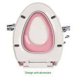Capac De Toaleta Cu Reductie 3 In 1, Pentru Copii +3 Ani Si Adulti, Coborare Lenta Si Silentioasa, Instalare Usoara, Din Pp5, In Forma De O, Alb/Roz - vivimall.ro