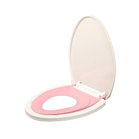 Capac De Toaleta Cu Reductie 3 In 1, Pentru Copii +3 Ani Si Adulti, Coborare Lenta Si Silentioasa, Instalare Usoara, Din Pp5, In Forma De O, Alb/Roz - vivimall.ro