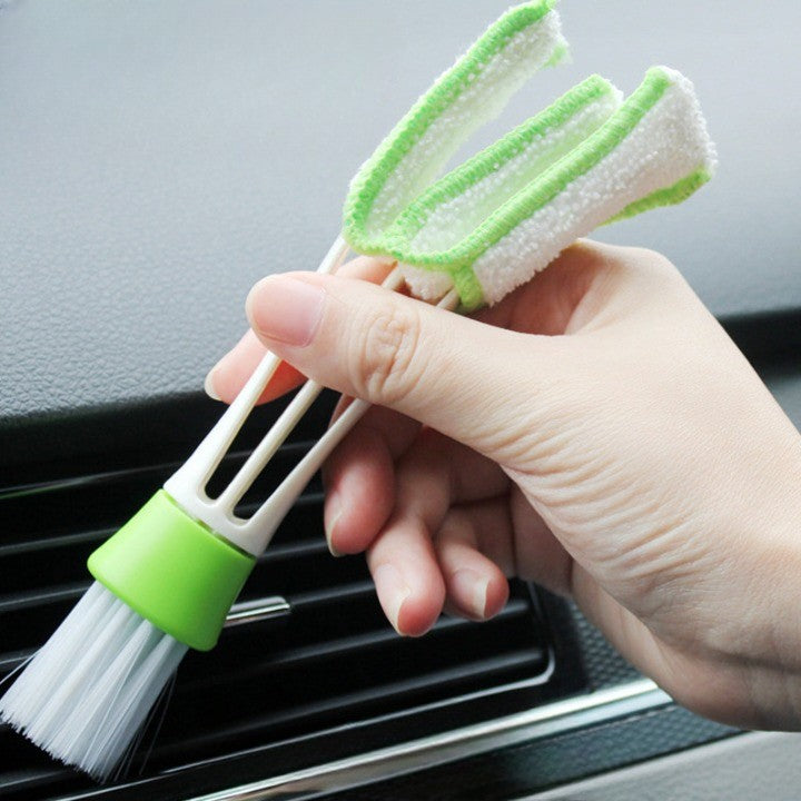 Perie Multifunctionala De Curatare, Pentru Ventilatie Auto, Doua Capete, Moale, Microfibra, Alb-, 16.25Cm - vivimall.ro