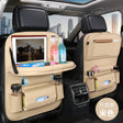 Car seat/child seatback storage bag/hanging bag - Color: Beige [Tray style] - vivimall.ro