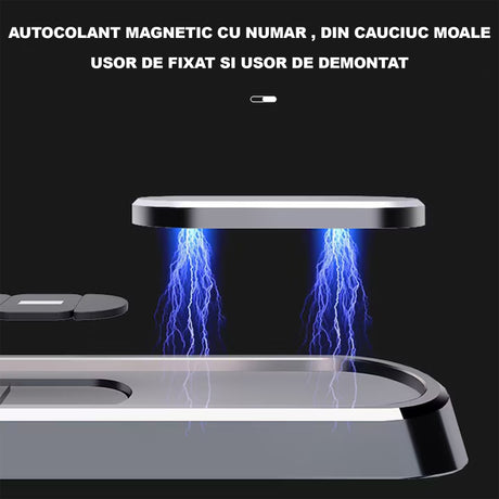 Suport Auto Numar Telefon Parbriz, Flippy, Aliaj de Aluminiu, Lipire cu Banda Dubla Adeziva, 13,8 cm, Negru