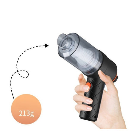 Aspirator Portabil Fara Fir, Tip Pistol 2 In 1, Suflare Si Aspirare, Incarcare Usb, Pentru Casa Si Masina, Autonomie 30 Min - vivimall.ro