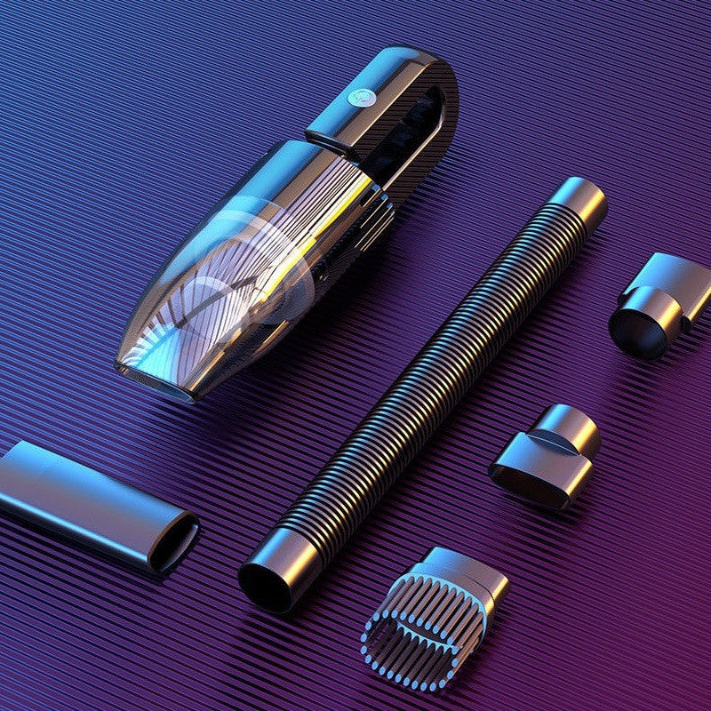 Aspirator Auto cu Incarcare Wireless, Flippy, Aspirator Vacuum pentru Masina Casa, cu dubla utilizare, Putere 120W, 30 x 7.5 x 7.5 cm, Negru - vivimall.ro