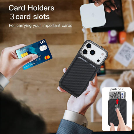 Husa Magsafe cu Suport Card, pentru iPhone 17 Pro Max, Vivimall, Mov - vivimall.ro