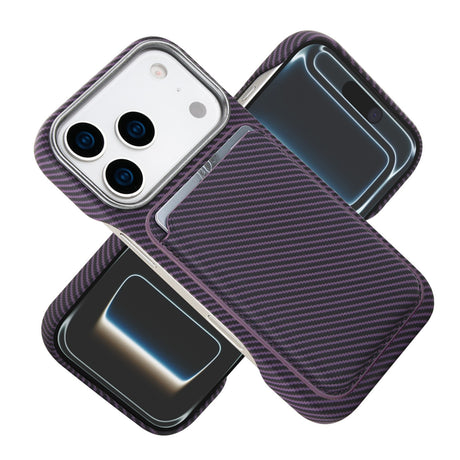 Husa Magsafe cu Suport Card, pentru iPhone 17 Pro Max, Vivimall, Mov - vivimall.ro