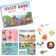 Quiet Book Flippy Lumea Animalelor, carte senzorială cu stickere reutilizabile velcro, vedere frontală copertă