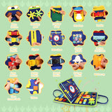 Carte Senzoriala Educativa Montessori, Vivimall, Dezvoltare Abilitati Motorii, 3 Pagini, Model Alfabet, 28x25x4 cm, Albastru