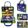 Carte Senzoriala Educativa Montessori, Dezvoltare Abilitati Motorii, 3 Pagini, Model Alfabet, 28X25X4 Cm, Albastru - vivimall.ro