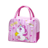 Geanta Termoizolanta Pentru Copii, 23X13X19 Cm, Model Imprimeu Unicorn, Din Folie De Aluminiu Si Panza Oxford, Roz - vivimall.ro