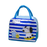 Geanta Termoizolanta Pentru Copii, 23X13X19 Cm, Model Imprimeu Catel, Din Folie De Aluminiu Si Panza Oxford, Albastru/Alb - vivimall.ro