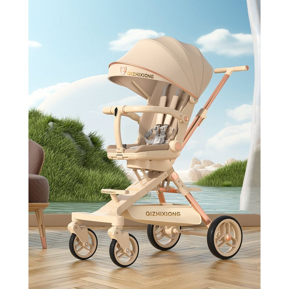 Carucior Sport 3In1, 6-36 Luni, Pliabil, Tavita Pentru Masa, Pat De Dormit, Centura De Siguranta, Roti 360 Grade, Reversibil, Parasolar, Maner Reglabil