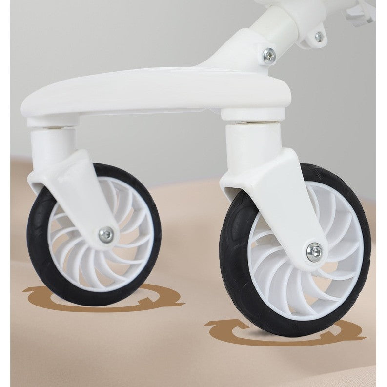 Carucior Sport Flippy 3in1, 6-36 Luni, Reversibil, Pliabil, Tavita pentru Masa, Pozitie de Somn, Centura de Siguranta, Roti 360, Suport Pahar, Copertina pentru Soare, 32x63x95cm, Alb, Model Ursulet - vivimall.ro