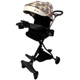 Carucior Sport Flippy 3in1, 6-36 Luni, Reversibil, Pliabil, Tavita pentru Masa, Pozitie de Somn, Centura de Siguranta, Roti 360, Suport Pahar, Copertina pentru Soare, 32x63x95cm, Maro Model Carouri - vivimall.ro